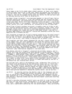 Jan 07 #1  Scuttlebutt from the Spermaceti Press There seems to be little doubt about global warming, at least with regard to the birthday festivities in New York, where the weather was occasionally