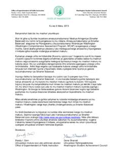 Office of Superintendent of Public Instruction Randy I. Dorn, State Superintendent 600 Washington Street SE | Olympia, WATelefone: Washington Student Achievement Council