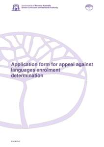 Application form for appeal against languages enrolment determination 2014/38079v2