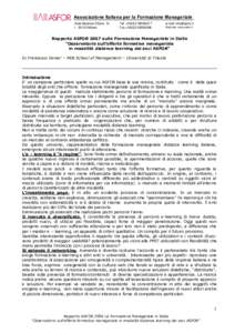 Associazione Italiana per la Formazione Manageriale Viale Beatrice D’Este, 10 IMilano Tel. +Fax.+