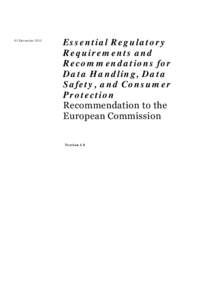 Essential Regulatory Requirements and Recommendations for Data Handling, Data Safety, and Consumer Protection