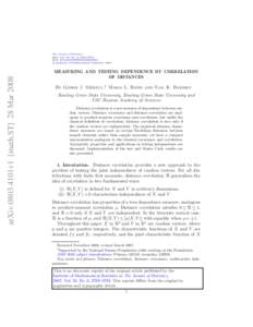 Measuring and testing dependence by correlation of distances