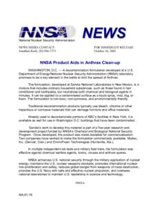 National Nuclear Security Administration  NEWS NEWS MEDIA CONTACT: Jonathan Kiell, [removed]