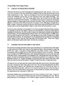 Navajo-Gallup Water Supply Project 7.0 SURFACE WATER SUPPLY OPTIONS  With more than 40 percent of the Navajo population lacking domestic water, and static water levels