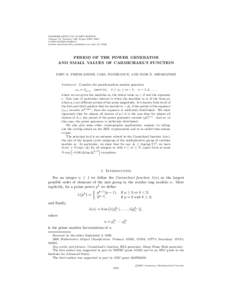 MATHEMATICS OF COMPUTATION Volume 70, Number 236, Pages 1591–1605 S[removed][removed]Article electronically published on July 13, 2000  PERIOD OF THE POWER GENERATOR