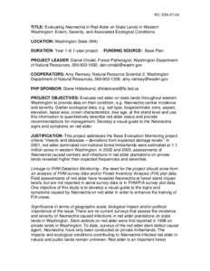 Evaluating Neonectria in Red Alder on State Lands in Western Washington: Extent, Severity, and Associated Ecological Conditions, WC-EM-07-04