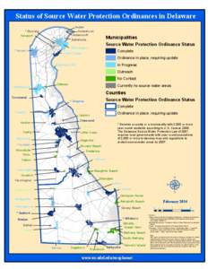 Status of Source Water Protection Ordinances in Delaware Arden Ardentown Ardencroft  * Elsmere