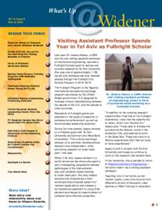 What’s Up Vol. 8, Issue 6 Nov. 6, 2013 INSIDE THIS ISSUE: Alumnus Works to Energize