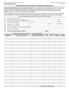 State of California – Health and Human Services Agency Respite Services Billing Form DS 1811 – Spanish (New[removed]Department of Developmental Services Página 1 de 2