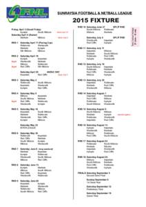 SUNRAYSIA FOOTBALL & NETBALL LEAGUE  RND 1 RND 2 Night