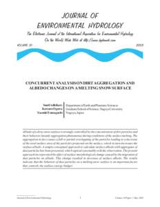 JOURNAL OF ENVIRONMENTAL HYDROLOGY The Electronic Journal of the International Association for Environmental Hydrology On the World Wide Web at http://www.hydroweb.com