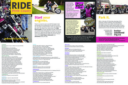 RIDE Perth County Self-guided touring and motorcycle guide to