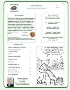 Page 1 The Garden Dirt The Monthly Newsletter of the Athens Area Master Gardener Association  																										Meeting	Schedule