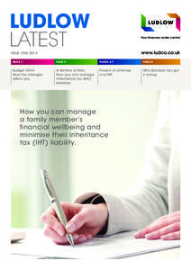 LUDLOW LATEST Your finances under control  www.ludco.co.uk