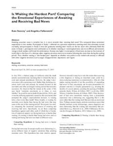 research-article2015 PSPXXX10.1177/0146167215601407ArticlePersonality and Social Psychology BulletinSweeny and Falkenstein