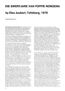 DIE SWERFJARE VAN POPPIE NONGENA by Elsa Joubert; Tafelberg, 1978 Reviewed by Marie Dyer.
