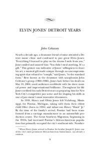 d ELVIN JONES’ DETROIT YEARS