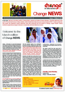 Change   Issue. 11 March 2013 We must become the CHANGE we want to see; EDUCATION for all
