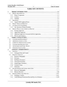 Grizzly May River SAGD Project December 2013 i  Table of Contents