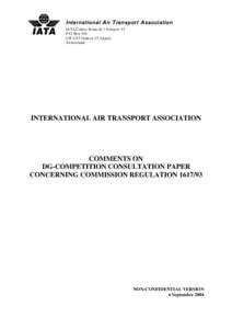 International Air Transport Association / Interlining / Low-cost airlines / Airline / European Union competition law / Competition law / American Airlines / Ryanair / Interline travel / Aviation / Transport / Civil aviation