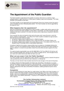 Scotland / Legal guardian / The Guardian / Contact / Guardianship Tribunal of New South Wales / Law / Legal professions / Office of the Public Guardian