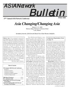ASIANetwork  Bulletin Winter 2008