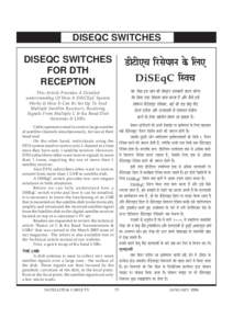 DISEQC SWITCHES DISEQC SWITCHES FOR DTH RECEPTION  [çÇìçÇS®ç çÆjmçíHMçvç kçíÀ çÆuçS