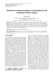 American Journal of Cardiovascular Disease Research, 2014, Vol. 2, No. 1, 9-16 Available online at http://pubs.sciepub.com/ajcdr/2/1/3 © Science and Education Publishing DOI:[removed]ajcdr[removed]The Role of Calcium-Sen