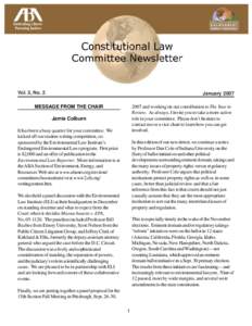 Constitutional Law Committee Newsletter - January 2007