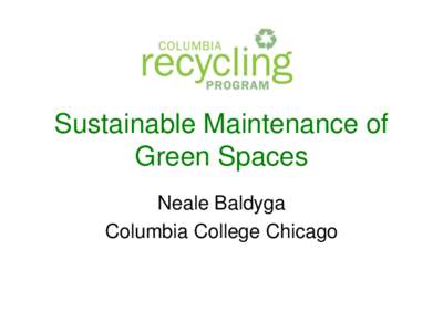 Sustainable Maintenance of Green Spaces Neale Baldyga Columbia College Chicago  Native Garden
