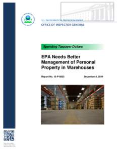 EPA Needs Better Management of Personal Property in Warehouses