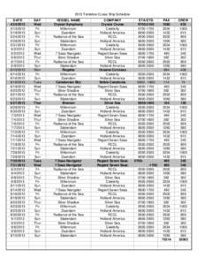 2013 Tentative Cruise Ship Schedule DATE[removed][removed][removed]