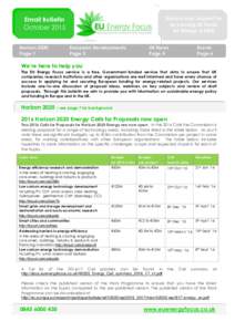 Advice and Support for August 2011 accessing EU funds for Energy R,D&D  Email Bulletin