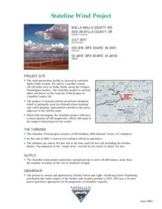 Summary of Stateline Wind Project, June 2003