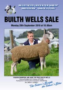 BLUEFACED LEICESTER SHEEP BREEDERS’ ASSOCIATION BUILTH WELLS SALE Monday 20th September 2010 at 10.00am