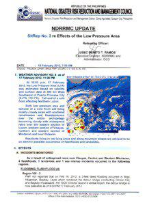 NDRRMC Update on SitRep 3 re Effects of LPA 17 Feb 2012
