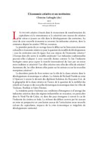 L’économie créative et ses territoires Christine Liefooghe (dirPresses universitaires de Rennes www.pur-editions.fr