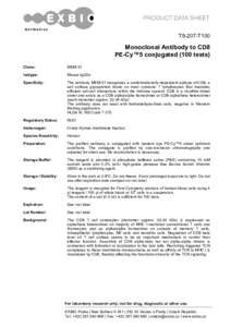 T8-207-T100  Monoclonal Antibody to CD8 PE-Cy™5 conjugated (100 tests) Clone: