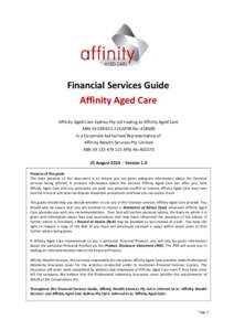 Microsoft Word - Affinity Aged Care FSG V1.0 25 Aug 2014