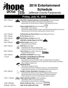 2016 Entertainment Schedule 6  Jefferson County Fairgrounds