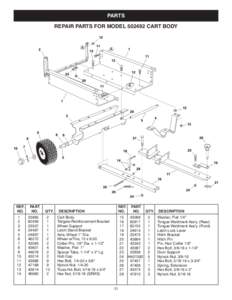 PARTS REPAIR PARTS FOR MODEL[removed]CART BODY 12 A