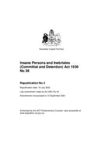 Insane Persons and Inebriates (Committal and Detention) Act 1936