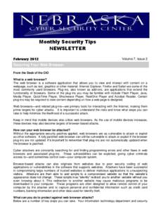 Monthly Security Tips NEWSLETTER February 2012 Volume 7, Issue 2
