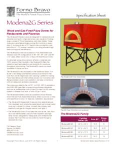 Specification Sheet Modena2G Series Wood and Gas-Fired Pizza Ovens for