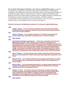 Atmospheric sciences / Science / American Meteorological Society / Weather forecasting / Carl-Gustaf Rossby / Carl-Gustaf Rossby Research Medal / Joseph Smagorinsky / Oceanography / Air dispersion modeling / Meteorology