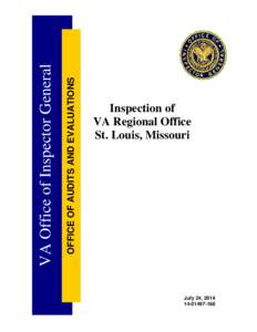 Department of Veterans Affairs Office of Inspector General Audit of VA Regional Office St. Louis,
