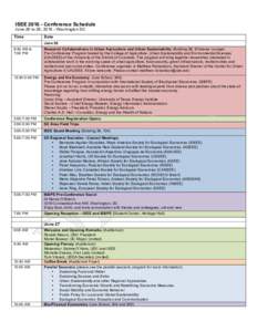   ISEEConference Schedule June 26 to 29, Washington DC Time  Date