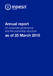 Annual report on corporate governance and the ownership structure