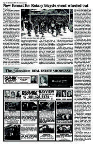 Page 26 / October 4, [removed]The Jamestown Press  New format for Rotary bicycle event wheeled out By Sam Bari The 32nd annual Jamestown Classic, organized by the Rotary