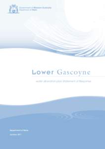 Lower Gascoyne water allocation plan Statement of Response Department of Water October 2011